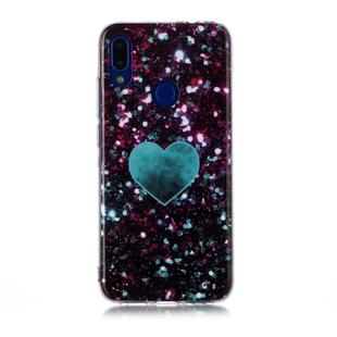 For Xiaomi Redmi Note 7 Coloured Drawing Pattern IMD Workmanship Soft TPU Protective Case(Green Love)