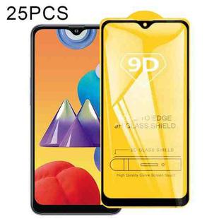 For Samsung Galaxy M01s 25 PCS 9D Full Glue Full Screen Tempered Glass Film