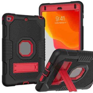 Contrast Color Robot Shockproof Silicone + PC Protective Case with Holder For iPad mini 5 & 4(Black Red)