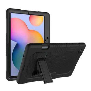 Contrast Color Robot Shockproof Silicone + PC Protective Case with Holder For Samsung Galaxy Tab S6 Lite P610(Black)