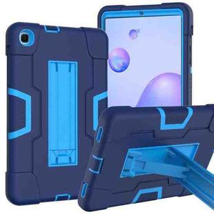 For Samsung Galaxy Tab A 8.4 (2020) T307 Contrast Color Robot Shockproof Silicon + PC Protective Case with Holder(Navy Blue + Blue)