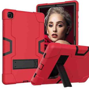 For Samsung Galaxy Tab A7 10.4 (2020) T500 Contrast Color Robot Shockproof Silicon + PC Protective Case with Holder(Red + Black)