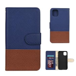 For iPhone 11 Pro Splicing Color Horizontal Flip Leather Case with Holder & Photo Frame & Card Slots & Wallet(Blue)