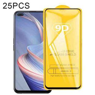 For OPPO Reno4 Z 5G 25 PCS 9D Full Glue Full Screen Tempered Glass Film