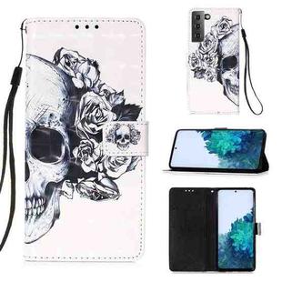 For Samsung Galaxy 21 5G 3D Painting Horizontal Flip Leather Case with Holder & Card Slot & Wallet & Lanyard(Skull)