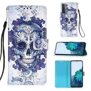 For Samsung Galaxy 21 5G 3D Painting Horizontal Flip Leather Case with Holder & Card Slot & Wallet & Lanyard(Cloud Ghost Head)