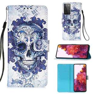 For Samsung Galaxy 21 Ultra 5G 3D Painting Horizontal Flip Leather Case with Holder & Card Slot & Wallet & Lanyard(Cloud Ghost Head)