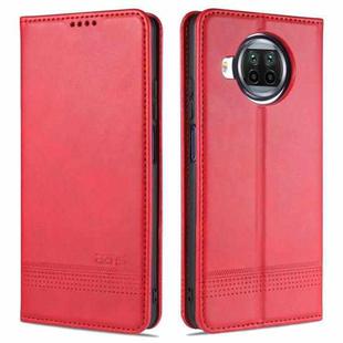 For Xiaomi Mi 10T Lite 5G AZNS Magnetic Calf Texture Horizontal Flip Leather Case with Card Slots & Holder & Wallet(Red)