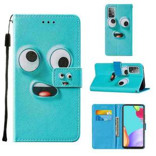 For Samsung Galaxy A52 5G / 4G Cross Texture Painting Pattern Horizontal Flip Leather Case with Holder & Card Slots & Wallet & Lanyard(Big-eye Monster)