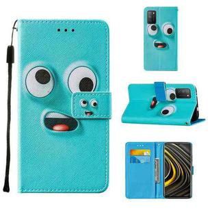For Xiaomi Poco M3 Cross Texture Painting Pattern Horizontal Flip Leather Case with Holder & Card Slots & Wallet & Lanyard(Big-eye Monster)
