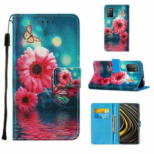 For Xiaomi Poco M3 Cross Texture Painting Pattern Horizontal Flip Leather Case with Holder & Card Slots & Wallet & Lanyard(Chrysanthemum)