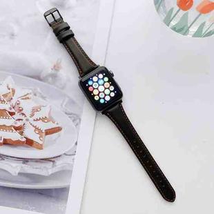 Small Pretty Waist Double-sided Leather Watch Band For Apple Watch Series 8&7 41mm / SE 2&6&SE&5&4 40mm / 3&2&1 38mm(Coffee)