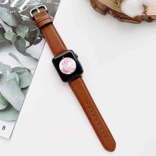 D Character Buckle Smooth Texture Watch Band For Apple Watch Series 8&7 41mm / SE 2&6&SE&5&4 40mm / 3&2&1 38mm(Coffee)