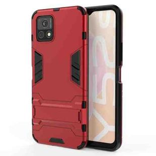 For vivo Y52s 5G PC + TPU Shockproof Protective Case with Holder(Red)