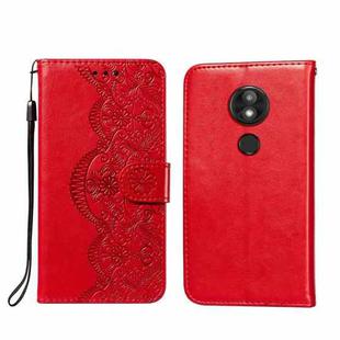 For Motorola Moto E5 Play Go(EU Version) Flower Vine Embossing Pattern Horizontal Flip Leather Case with Card Slot & Holder & Wallet & Lanyard(Red)