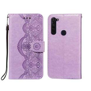 For Motorola Moto G Stylus Flower Vine Embossing Pattern Horizontal Flip Leather Case with Card Slot & Holder & Wallet & Lanyard(Purple)