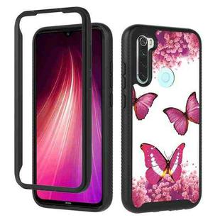 For  Xiaomi Redmi Note 8 3 in 1 Card PC + TPU Shockproof Protective Case(Rose Red Butterfly)
