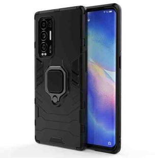 For OPPO Reno5 Pro+ PC + TPU Shockproof Protective Case with Magnetic Ring Holder(Black)