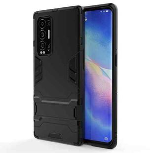 For OPPO Reno5 Pro Plus PC + TPU Shockproof Protective Case with Holder(Black)