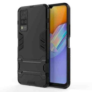 For Vivo Y51(2020 India) PC + TPU Shockproof Protective Case with Holder(Black)