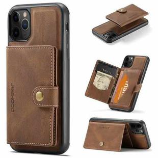 For iPhone 11 Pro JEEHOOD Retro Magnetic Detachable Protective Case with Wallet & Card Slot & Holder (Brown)
