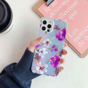 Double-sided Film Laser Flower Pattern Protective Case For iPhone 11(Purple)