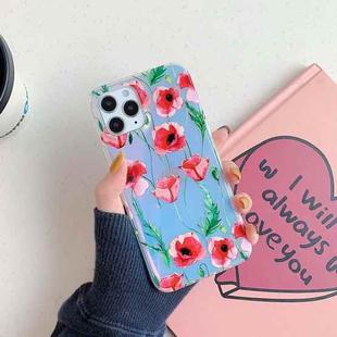 Double-sided Film Laser Flower Pattern Protective Case For iPhone 11(Red)