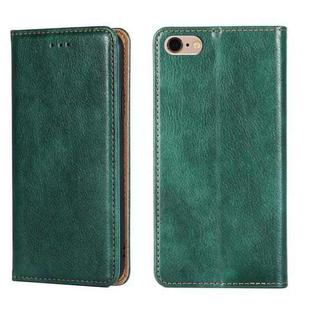 For iPhone 6 Plus PU + TPU Gloss Oil Solid Color Magnetic Horizontal Flip Leather Case with Holder & Card Slot & Wallet(Green)