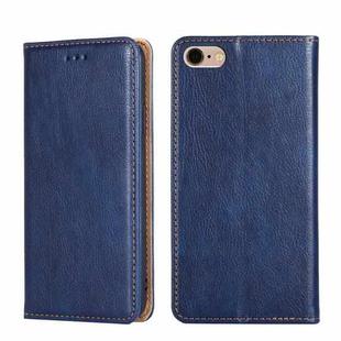 For iPhone 7 / 8 / SE (2020) PU + TPU Gloss Oil Solid Color Magnetic Horizontal Flip Leather Case with Holder & Card Slot & Wallet(Blue)