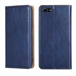 For iPhone 7 Plus / 8 Plus PU + TPU Gloss Oil Solid Color Magnetic Horizontal Flip Leather Case with Holder & Card Slot & Wallet(Blue)