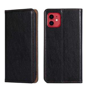 For iPhone 11 PU + TPU Gloss Oil Solid Color Magnetic Horizontal Flip Leather Case with Holder & Card Slot & Wallet(Black)