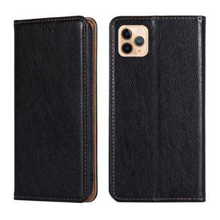 For iPhone 11 Pro Max PU + TPU Gloss Oil Solid Color Magnetic Horizontal Flip Leather Case with Holder & Card Slot & Wallet(Black)