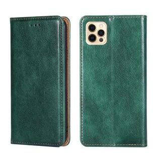For iPhone 12 Pro Max PU + TPU Gloss Oil Solid Color Magnetic Horizontal Flip Leather Case with Holder & Card Slot & Wallet(Green)
