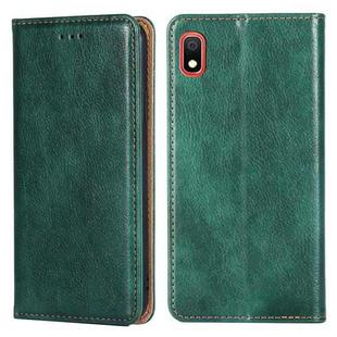 For Samsung Galaxy A10 PU + TPU Gloss Oil Solid Color Magnetic Horizontal Flip Leather Case with Holder & Card Slot & Wallet(Green)