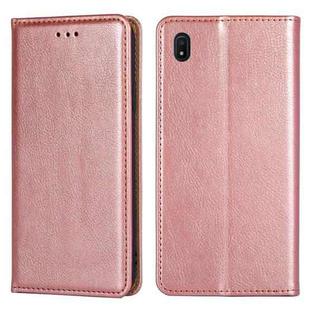 For Samsung Galaxy A10e PU + TPU Gloss Oil Solid Color Magnetic Horizontal Flip Leather Case with Holder & Card Slot & Wallet(Rose Gold)