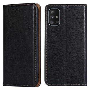 For Samsung Galaxy A71 4G PU + TPU Gloss Oil Solid Color Magnetic Horizontal Flip Leather Case with Holder & Card Slot & Wallet(Black)