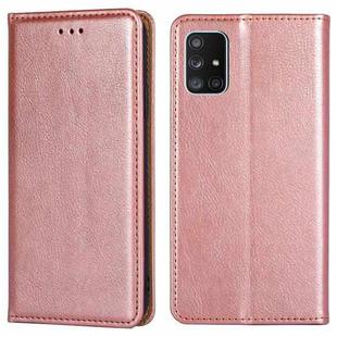 For Samsung Galaxy A71 4G PU + TPU Gloss Oil Solid Color Magnetic Horizontal Flip Leather Case with Holder & Card Slot & Wallet(Rose Gold)