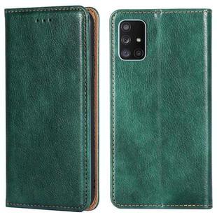 For Samsung Galaxy A71 5G PU + TPU Gloss Oil Solid Color Magnetic Horizontal Flip Leather Case with Holder & Card Slot & Wallet(Green)