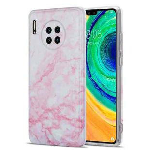 For Huawei Mate 30 TPU Glossy Marble Pattern IMD Protective Case(Light Pink)