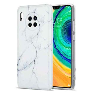 For Huawei Mate 30 TPU Glossy Marble Pattern IMD Protective Case(White)