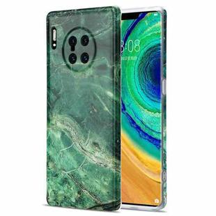 For Huawei Mate 30 Pro TPU Glossy Marble Pattern IMD Protective Case(Emerald Green)