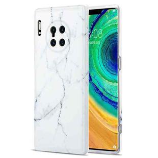 For Huawei Mate 30 Pro TPU Glossy Marble Pattern IMD Protective Case(White)