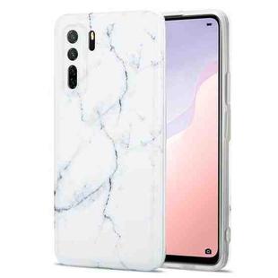 For Huawei Nova 7 SE TPU Glossy Marble Pattern IMD Protective Case(White)