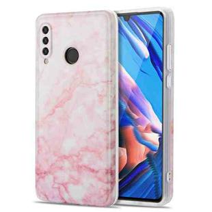 For Huawei P30 Lite TPU Glossy Marble Pattern IMD Protective Case(Light Pink)
