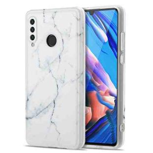 For Huawei P30 Lite TPU Glossy Marble Pattern IMD Protective Case(White)