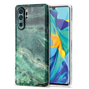 For Huawei P30 Pro TPU Glossy Marble Pattern IMD Protective Case(Emerald Green)
