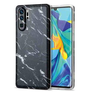 For Huawei P30 Pro TPU Glossy Marble Pattern IMD Protective Case(Black)