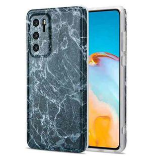 For Huawei P40 TPU Glossy Marble Pattern IMD Protective Case(Dark Grey)