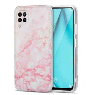 For Huawei P40 Lite TPU Glossy Marble Pattern IMD Protective Case(Light Pink)