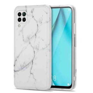 For Huawei P40 Lite TPU Glossy Marble Pattern IMD Protective Case(White)